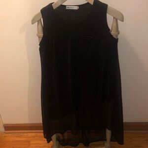 Sleeveless Black One piece dress Korean brand
